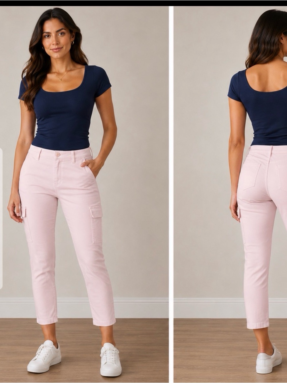 J. Crew Light Pink skinny Cropped Cargo Pants Sz 27 generous stretch